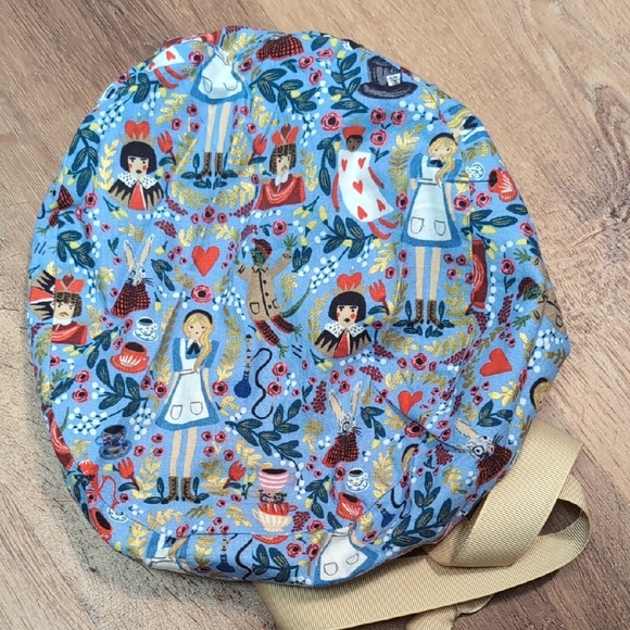 2 Colorful Scrub Caps With Drawstring And Grossgrain Ribbon Tie - Picture 5 of 5